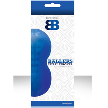 NS Novelties Ballers Spiral Stroker, синий, Мягкий мастурбатор с ассиметричным тоннелем