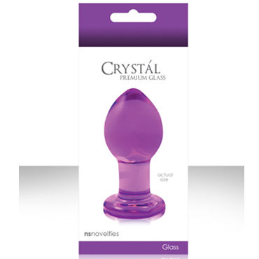 NS Novelties Crystal Plug, фиолетовый, Анальная пробка из стекла, средняя