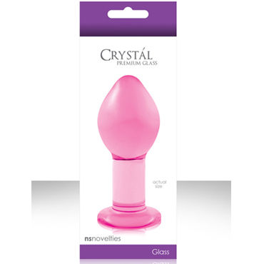 NS Novelties Crystal Plug, розовый, Анальная пробка из стекла, большая