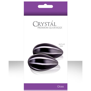 NS Novelties Crystal Kegel Eggs, черный, Вагинальные шарики из стекла