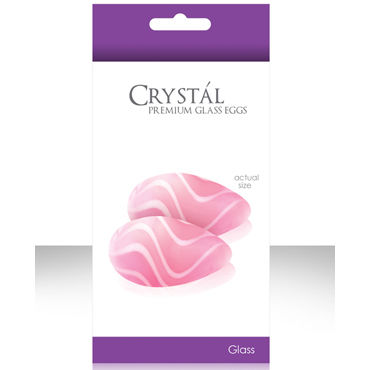 NS Novelties Crystal Kegel Eggs, розовый, Вагинальные шарики из стекла