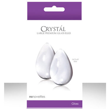 NS Novelties Crystal Kegel Eggs, прозрачный, Вагинальные шарики из стекла, большие