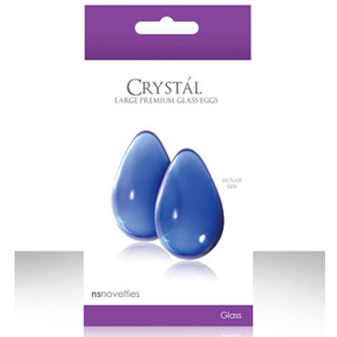 NS Novelties Crystal Kegel Eggs, голубой, Вагинальные шарики из стекла, большие