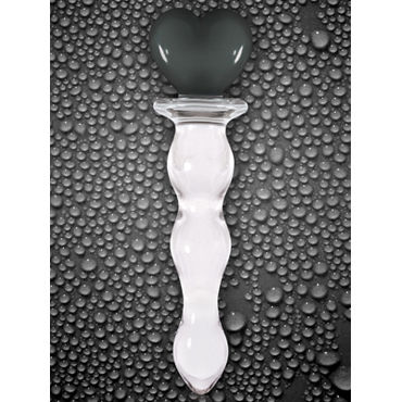 NS Novelties Crystal Heart Of Glass, серый - Анальный стимулятор с рукояткой в виде сердечка - купить в секс шопе
