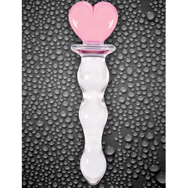NS Novelties Crystal Heart Of Glass, розовый - Анальный стимулятор с рукояткой в виде сердечка - купить в секс шопе
