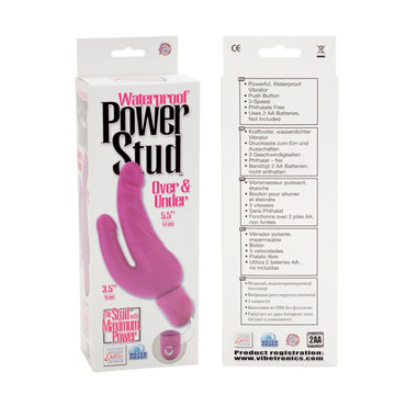 California Exotic Power Stud Over & Under, розовый - Анально-вагинальный вибратор - купить в секс шопе