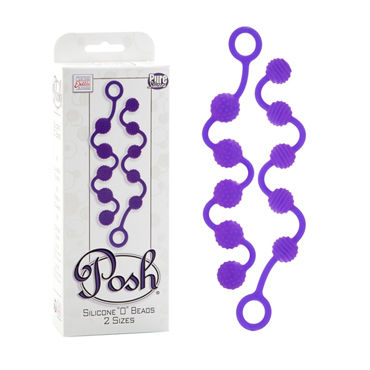 California Exotic Posh Silicone “O” Beads, фиолетовый, Две анальные цепочки