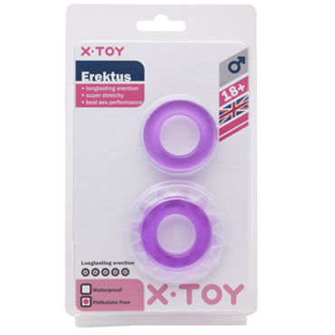 X-Toy Erektus II, фиолетовый - Набор эрекционных колец - купить в секс шопе
