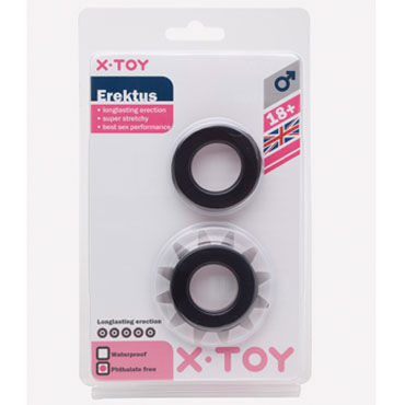 X-Toy Erektus II, черный - Набор эрекционных колец - купить в секс шопе