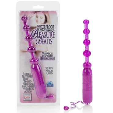 California Exotic Vibrating Pleasure Beads, фиолетовая, Анальная цепочка с вибрацией