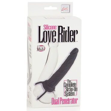 California Exotic Love Rider Dual Penetrators, черный - Мужской безремневый страпон - купить в секс шопе