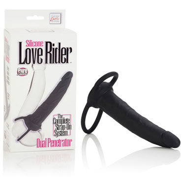 California Exotic Love Rider Dual Penetrators, черный, Мужской безремневый страпон