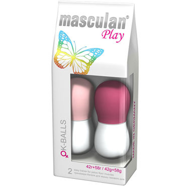 Masculan Ok-Balls, розово-белый, Два вагинальных шарика в комплекте