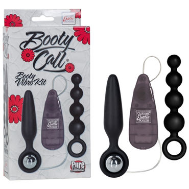 California Exotic Booty Vibro Kit, черный, Набор анальных стимуляторов с вибрацией