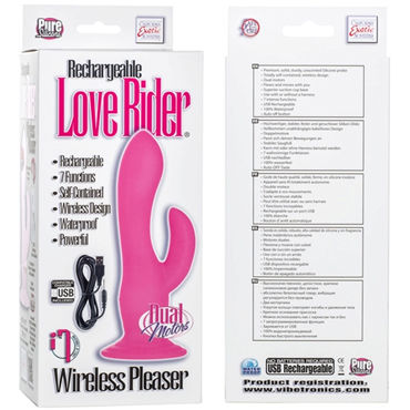 California Exotic Wireless Pleaser, розовый - Вибронасадка с клиторальным стимулятором - купить в секс шопе