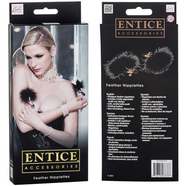 California Exotic Entice Feather Nipplettes - Зажимы с пухом для сосков - купить в секс шопе