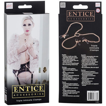 California Exotic Entice Triple Intimate Clamps - Зажимы для сосков и половых губ - купить в секс шопе