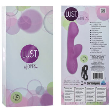 Jopen Lust L17, фиолетовый - Вибромассажер со стимулятором клитора - купить в секс шопе