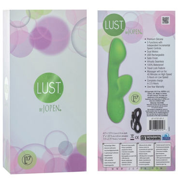 Jopen Lust L17, зеленый - Вибромассажер со стимулятором клитора - купить в секс шопе