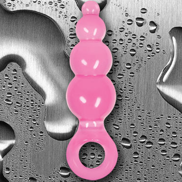 NS Novelties Jolie Ripples, розовый - Малая анальная пробка с держателем - купить в секс шопе