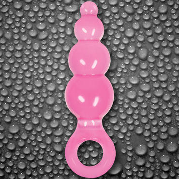 NS Novelties Jolie Ripples, розовый - Средняя анальная пробка с держателем - купить в секс шопе