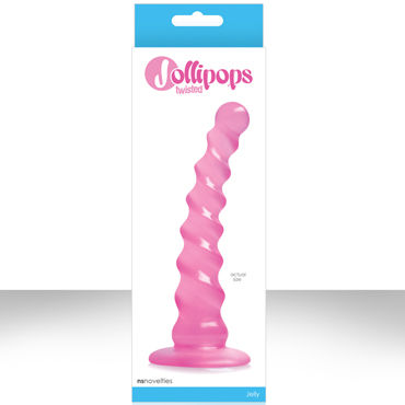 NS Novelties Jollipops, розовый, Рифленый анальный стимулятор