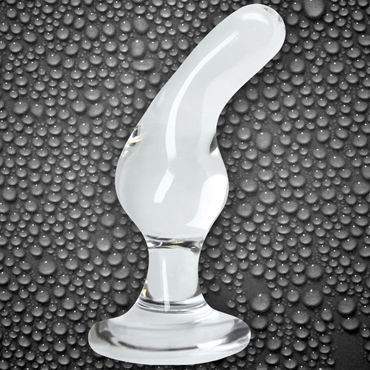 NS Novelties Crystal Glass Plug, прозрачный - Изогнутая анальная пробка - купить в секс шопе
