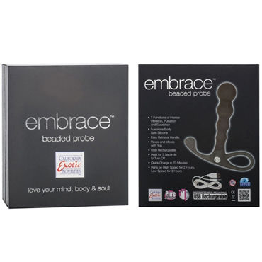 California Exotic Embrace Beaded Probe, серый - Эргономичный анальный вибромассажер - купить в секс шопе