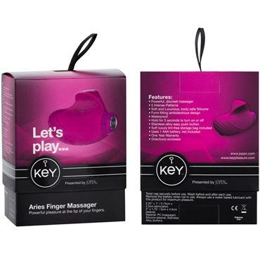 Jopen Key Aries, розовый - Мощная вибронасадка для пальцев - купить в секс шопе