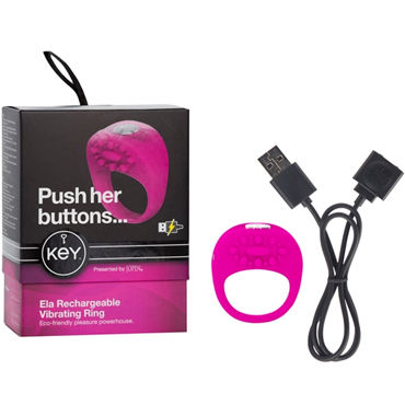 Jopen Key Ela, розовый, Виброкольцо с перезаряжаемым аккумулятором