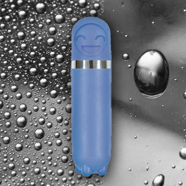NS Novelties Emoticons Mini Vibe Bullet, голубой - Вибропуля с забавной рожицей - купить в секс шопе