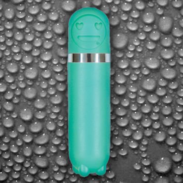 NS Novelties Emoticons Mini Vibe Bullet, зеленый - Вибропуля с забавной рожицей - купить в секс шопе
