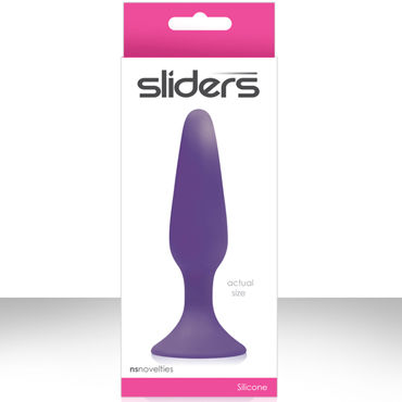 NS Novelties Sliders Silicone Anal Plugs, фиолетовый, Гладкая анальная пробка малого размера