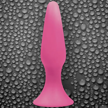 NS Novelties Sliders Silicone Anal Plugs, розовый - Гладкая анальная пробка среднего размера - купить в секс шопе