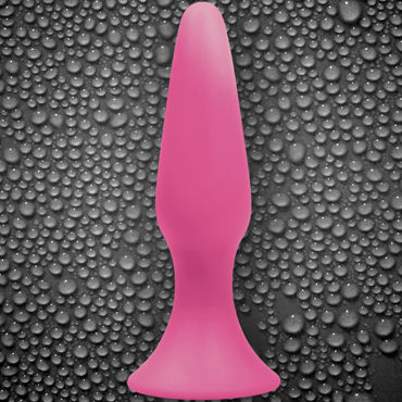 NS Novelties Sliders Silicone Anal Plugs, розовый - Гладкая анальная пробка большого размера - купить в секс шопе