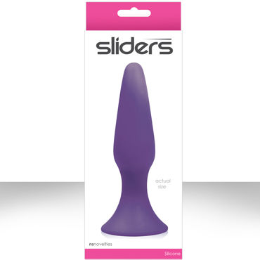 NS Novelties Sliders Silicone Anal Plugs, фиолетовый, Гладкая анальная пробка большого размера