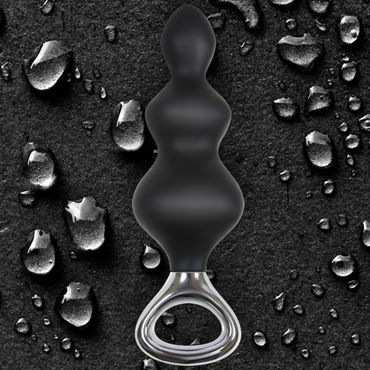 NS Novelties Jolie Platinum Plug, черный - Эргономичная анальная елочка большого размера - купить в секс шопе
