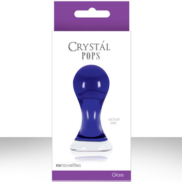 NS Novelties Crystal Pops, синий, Стеклянная пробочка маленького размера