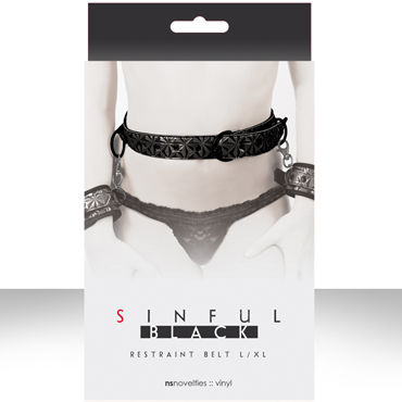 NS Novelties Sinful Restraint Belt, черный, Ремень большого размера для пристегивания манжет