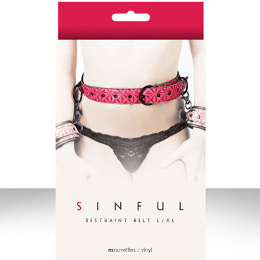 NS Novelties Sinful Restraint Belt, розовый, Ремень большого размера для пристегивания манжет