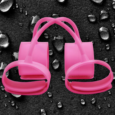 NS Novelties Silicone Submissions Hog Tie Cuffs, розовый - Набор силиконовых фиксаторов - купить в секс шопе