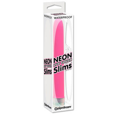 Pipedream Neon Slim розовый - Вибратор с нежнейшим покрытием - купить в секс шопе