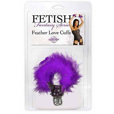 Pipedream Feather Love Cuffs фиолетовый, Наручники с перышками