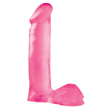 Pipedream Basix Rubber Works 19 см розовый, Реалистичный фаллоимитатор с мошонкой