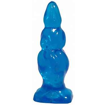 Pipedream Basix Twister голубой, Анальный стимулятор в виде свечи