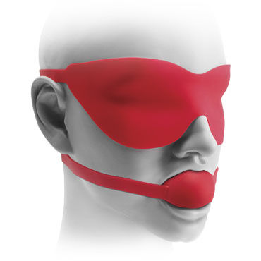 Pipedream Ball Gag And Mask красный - Кляп и маска - купить в секс шопе