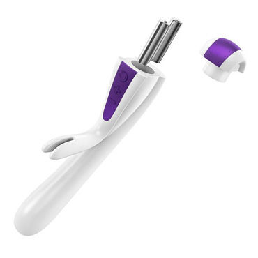 Ovo K5, бело-фиолетовый - Вибратор с клиторальным стимулятором - купить в секс шопе