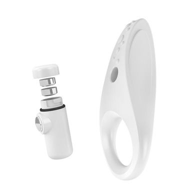 Ovo B3 Эрекционное кольцо, белое - С виброэлементом и клиторальным стимулятором - купить в секс шопе