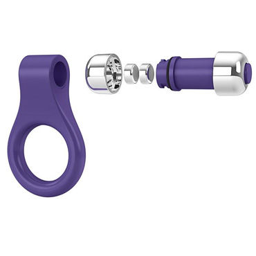 Ovo B1 Эрекционное кольцо, фиолетовое - С виброэлементом - купить в секс шопе