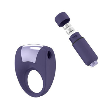 Ovo B8 Эрекционное кольцо, фиолетовый - С виброэлементом, стимулирующее клитор - купить в секс шопе